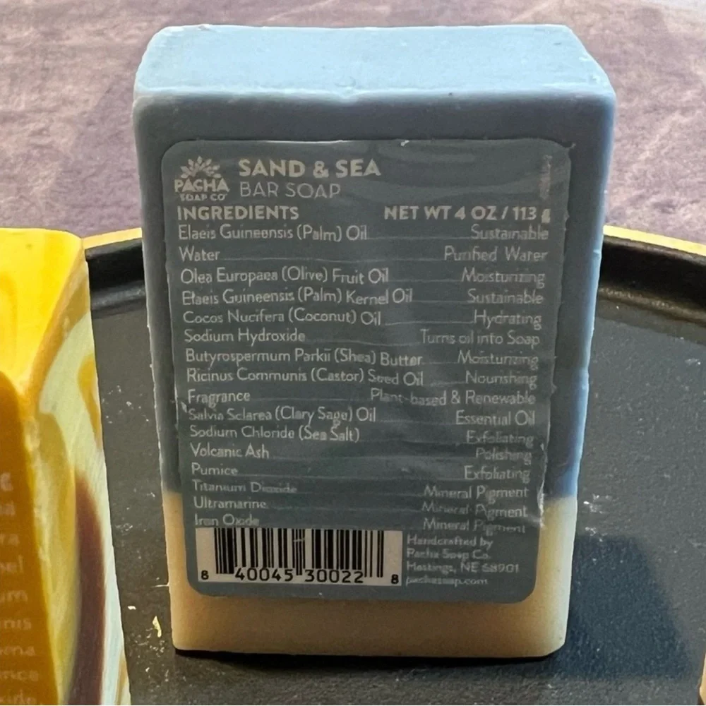 NEW 4 SOAPS FROM PACHA SOAP CO 100% NATURAL ARTISAN EXFOLIATING BARS 4OZ EACH - Picture 13 of 14